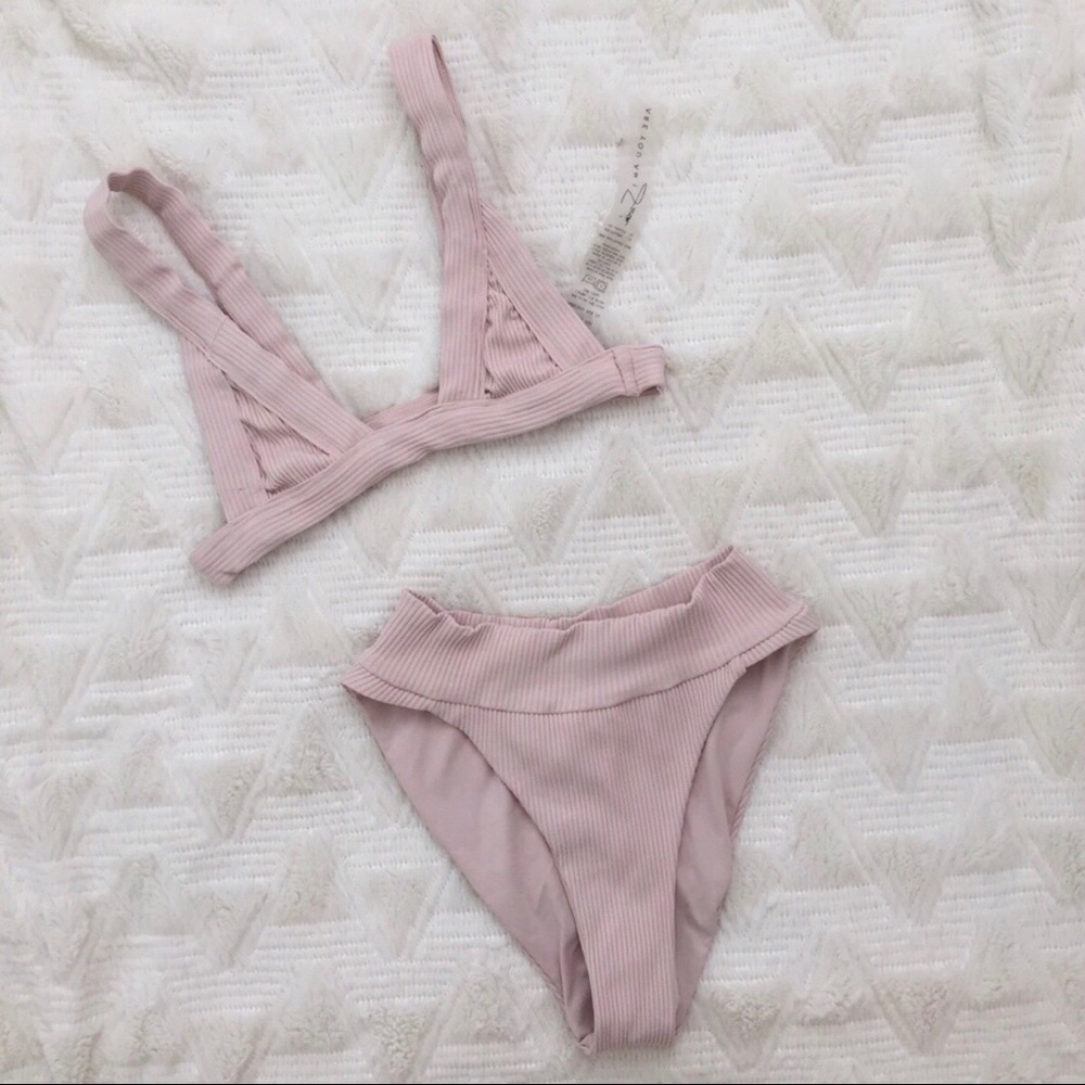 Are You Am I Nuri Swim Top and Nima Brief in Petal